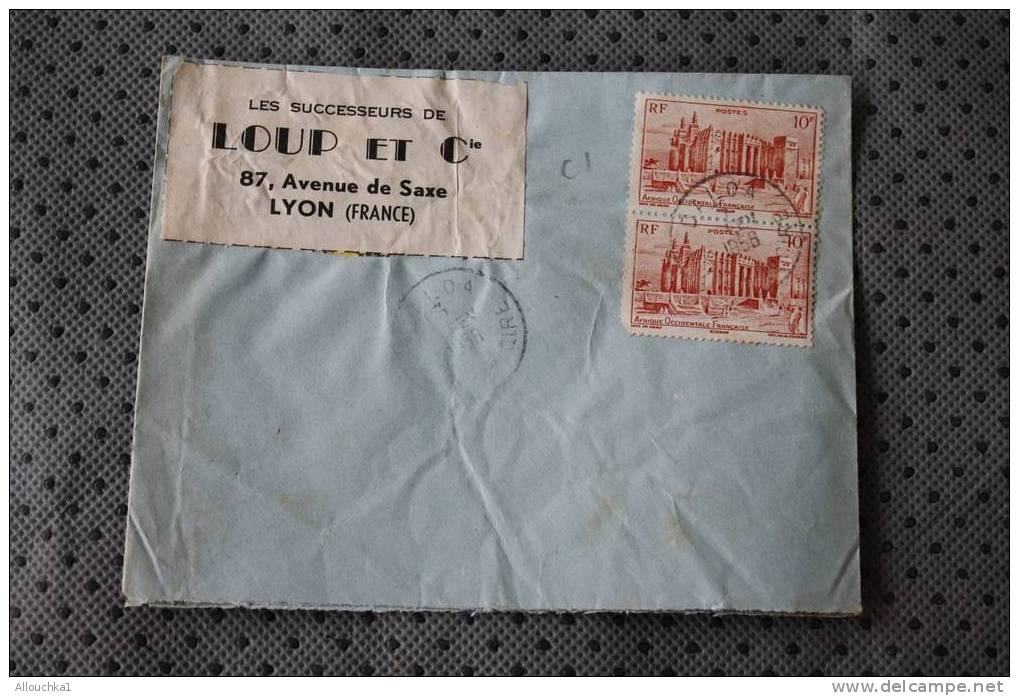 DALOA  COTE D' IVOIRE: EX AFRIQUE OCCIDENTALE FRANCAISE MARCOPHILIE ENVELOPPE LETTRE AVION AFF 2 TIMBRES - Covers & Documents