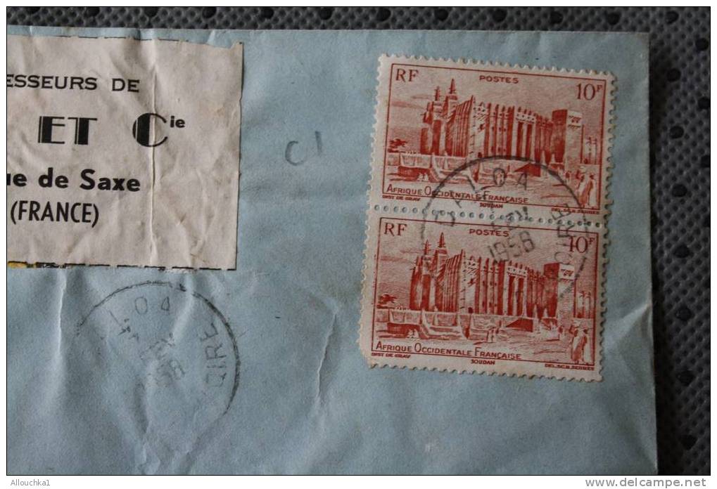 DALOA  COTE D' IVOIRE: EX AFRIQUE OCCIDENTALE FRANCAISE MARCOPHILIE ENVELOPPE LETTRE AVION AFF 2 TIMBRES - Covers & Documents