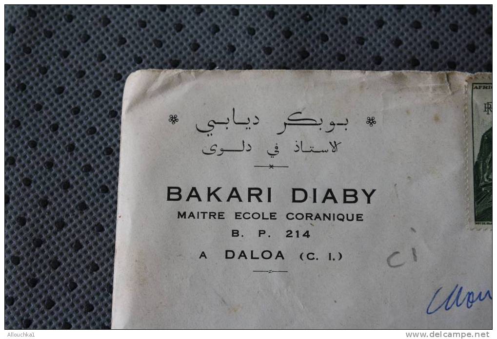 DALOA COTE D' IVOIRE: EX AFRIQUE OCCIDENTALE FRANCAISE MARCOPHILIE ENVELOPPE LETTRE AVION AFF 2 TIMBRES - Cartas & Documentos