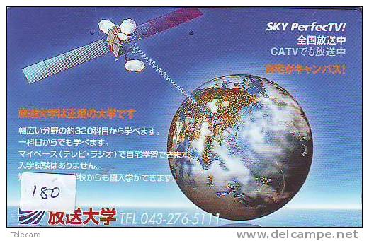 Télécarte Japon ESPACE (180)  GLOBE * SATELLITE * TERRESTRE * MAPPEMONDE * Telefonkarte Phonecard JAPAN *Erdkugel Globus - Raumfahrt