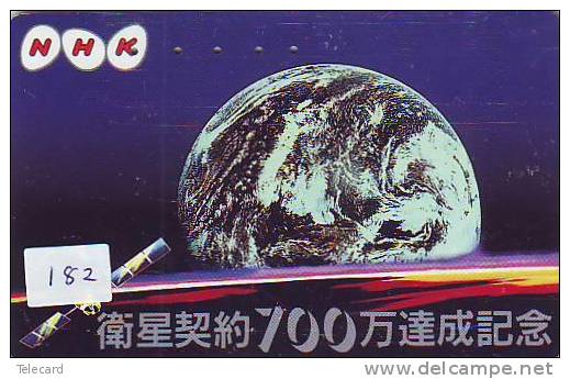 Télécarte Japon ESPACE (182)  GLOBE * SATELLITE * TERRESTRE * MAPPEMONDE * Telefonkarte Phonecard JAPAN *Erdkugel Globus - Raumfahrt