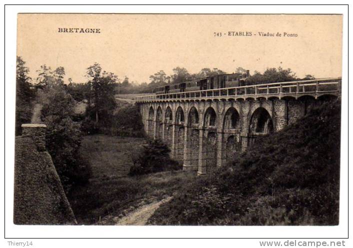 Etables (Bretagne) - Viaduc De Ponto (avec Train) - Opere D'Arte