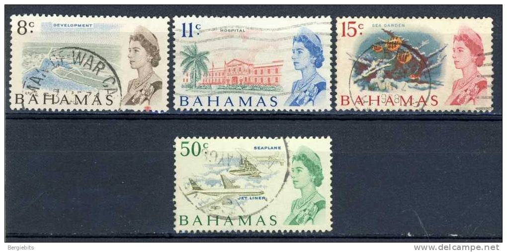 1967  Bahamas 4 Different Scenic Stamps Used - Bahamas (1973-...)