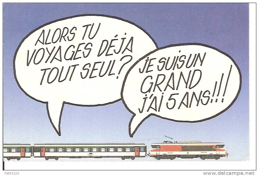 PUBLICITE / SNCF N° 26 De 1984 : Je Voyage Seul,  Service JVS  (J´ai 5 Ans) / CPM Neuve Petit Format / TBE - Publicité
