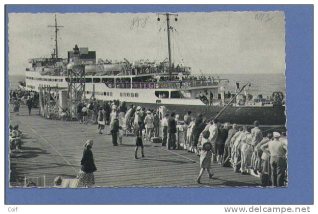 858 Op Kaart "AFVAART VAN MAILBOOT KONING ALBERT" Met Stempel OSTENDE-DOUVRES (paquebot) - 1951-1975 Lion Héraldique