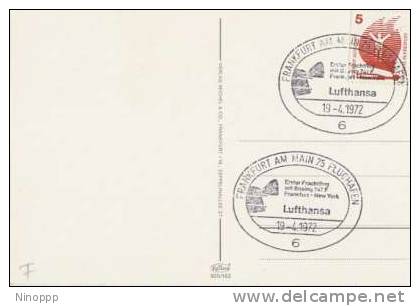 Germany-1972 Inaugural Flight 747F Frankfurt-New York Special Postmark - Airplanes