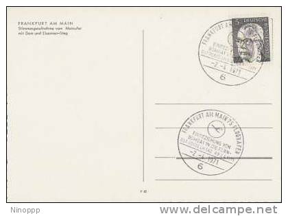 Germany-1971 Frankfurt-Bombay Flight Special Postmark - Airplanes