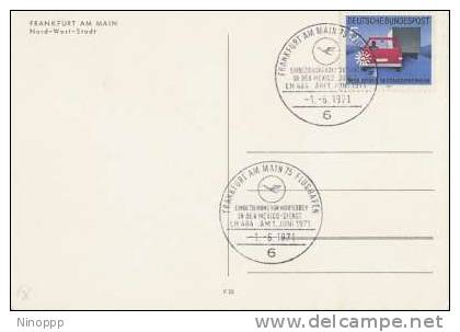 Germany-1971 Frankfurt-Monterrey Flight Special Postmark - Airplanes