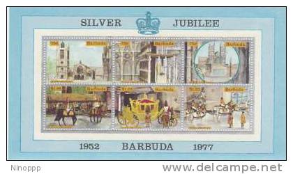 Barbuda 1977 Silver Jubilee Souvenir Sheet Used - Antigua And Barbuda (1981-...)