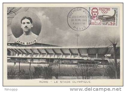 France-1960 Rome Olympic Games ,Olympic Stadium Maximum Card - Summer 1960: Rome