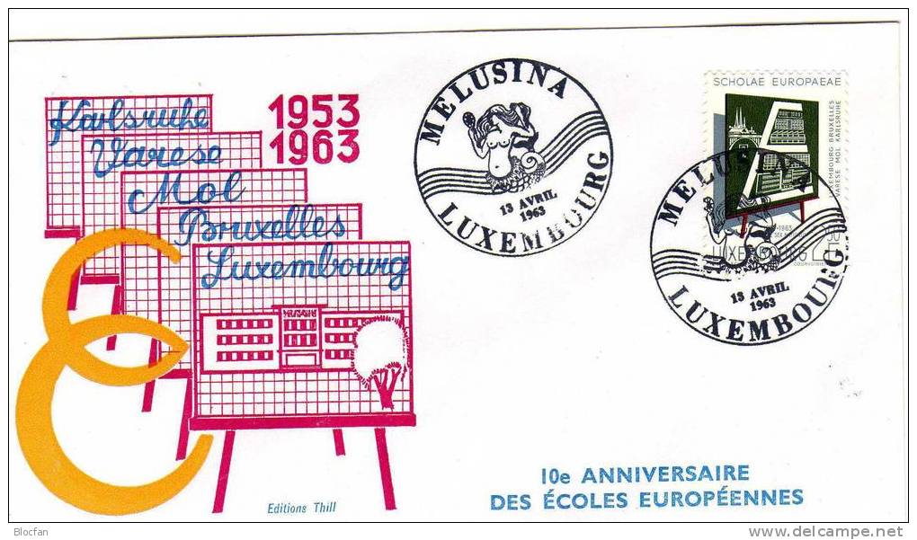 Europa-Schule Mit Schule In Melusina Luxemburg 666, 4-Block+ FDC SST 2€ - Usados