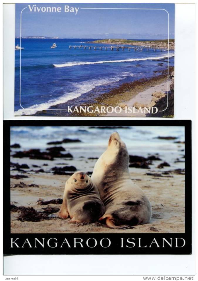 (2412) - 2 X Kangaroo Island Postcard - 2 Carte Ile Kangarou - Jettée - Lion De Mer - Autres & Non Classés