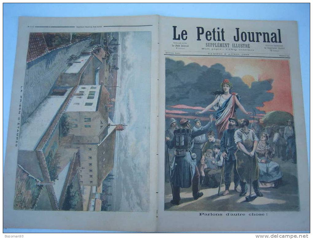 LE PETIT JOURNAL N° 0124 08/04/1893 LA PRISON D'ETAMPES + LA CRISE EN FRANCE - Le Petit Journal