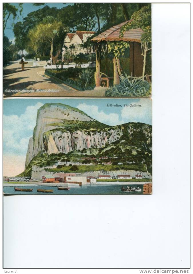 (2912) - 2 Older Gibraltar Postcard - Carte De Gibraltar Ancienne - Gibraltar