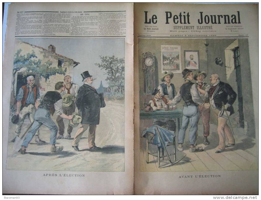 LE PETIT JOURNAL N° 0145  02/09/1893 LES PROMESSES DU CANDIDAT AVANT ET APRES LES ELCTIONS - Le Petit Journal