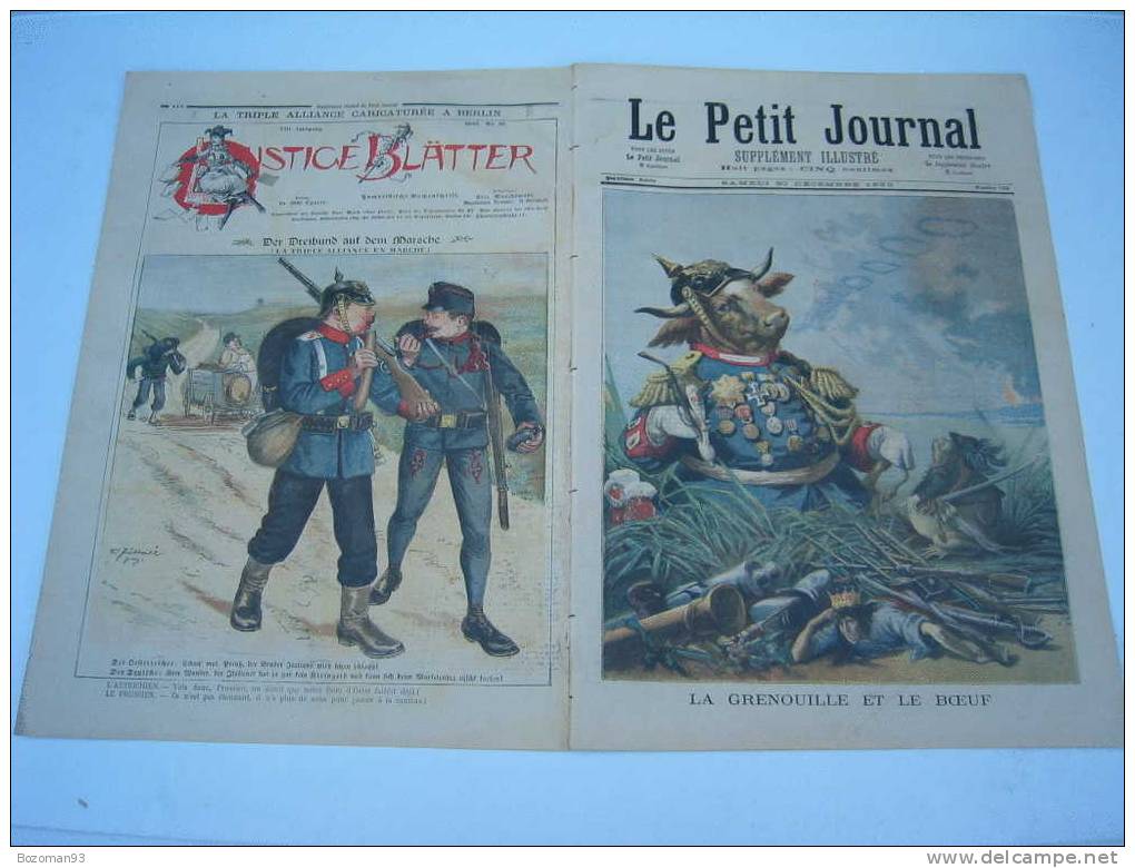 LE PETIT JOURNAL N° 0162  30/12/1893 LA TRIPLE ALLIANCE A L'EPREUVE - Le Petit Journal