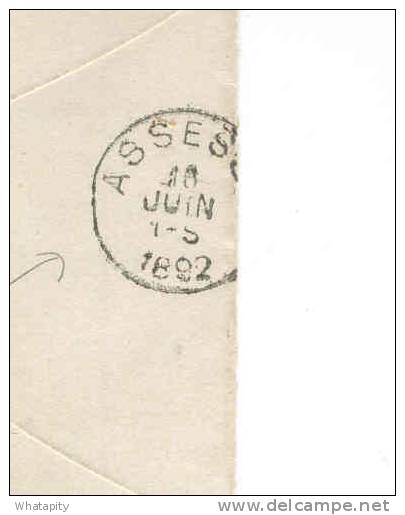 Enveloppe-Lettre Type TP No 46 HAVELANGE 1892 Vers GESVES - ASSESSE  --  B4/124 - Enveloppes-lettres