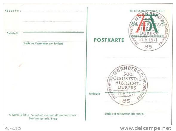 Germany - Postkarte FDC / Postcard FDC (u232) - Illustrated Postcards - Used