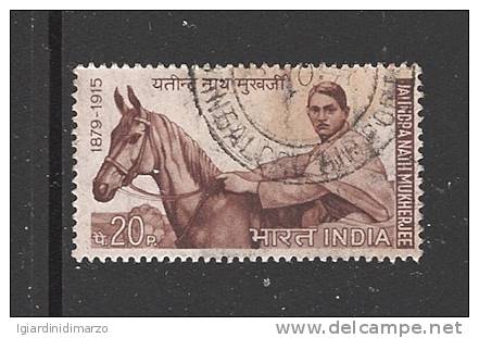 INDIA - 1970 - Valore Usato Da 20 P. - 55° Anniv. Morte Rivoluzionario JATINDRA NATH MUKHERJEE - In Buone Condizioni. - Used Stamps
