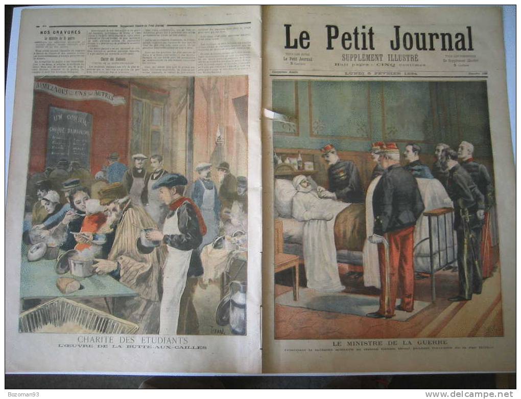 LE PETIT JOURNAL N° 0168  05/02/1894 LA CHARITE A LA BUTTES AUX CAILLES A PARIS - Le Petit Journal