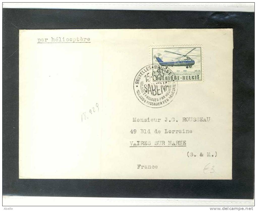 16/929   OBL.  SABENA   1957 - Storia Postale