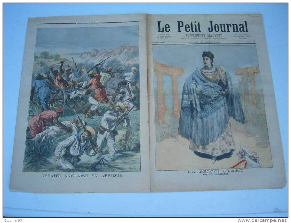 LE PETIT JOURNAL N° 0173  12/03/1894 LA BELLE OTERO + DEFAITE ANGLAISE EN AFRIQUE - Le Petit Journal