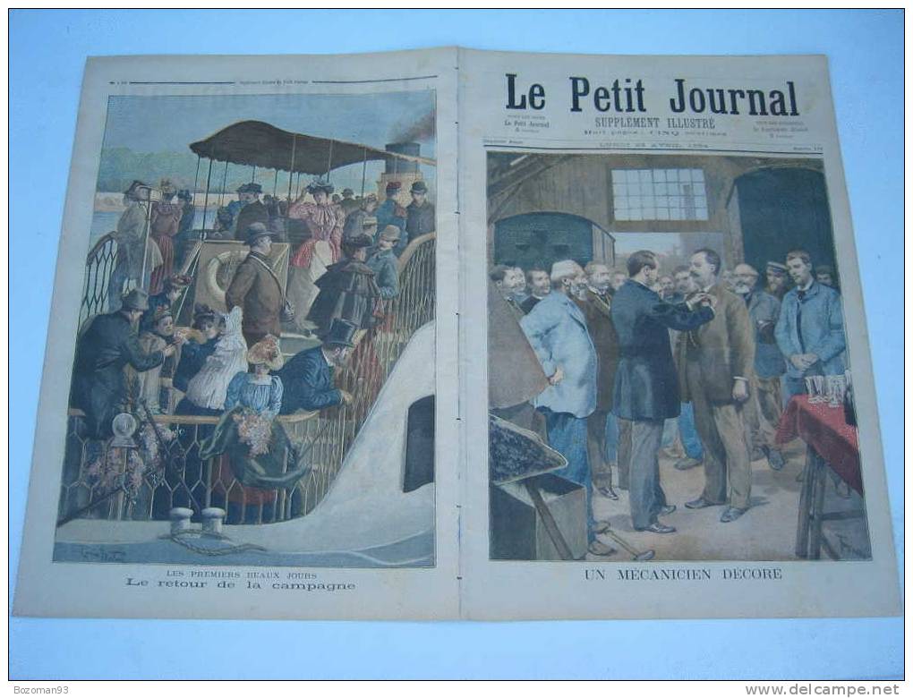 LE PETIT JOURNAL N° 0179 23/04/1894 LE MECANICIEN JOLLY DE LA Cie DE L'OUEST DECORE + - Le Petit Journal