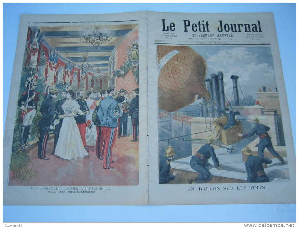 LE PETIT JOURNAL N° 0184 28/05/1894 BALLON ECHOUE RUE SAINT FIACRE + BAL DE L'ECOLE POLYTECHNIQUE - Le Petit Journal