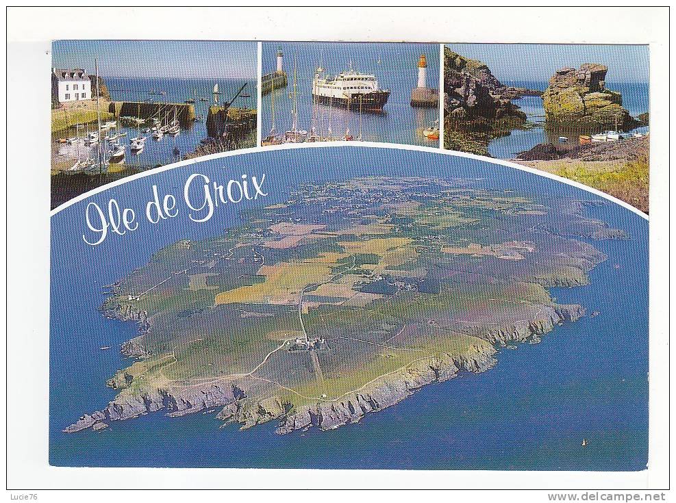 ILE DE GROIX - 4 Vues  - Les Ports : Port Lay - Port Tudy - Port St Nicolas Et Une Vue Générale De L' Ile - N° 2696 - Groix