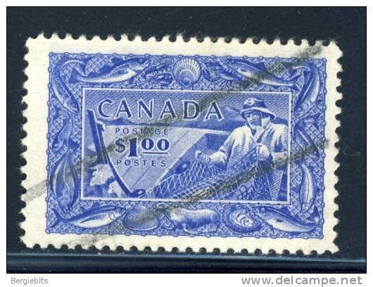 1951 Canada 1 Dollar "Fishing Resources Canada" VF Used - Used Stamps