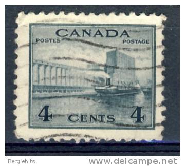 1942-43 Canada 4 Cents Grain Elevators VF Used - Used Stamps