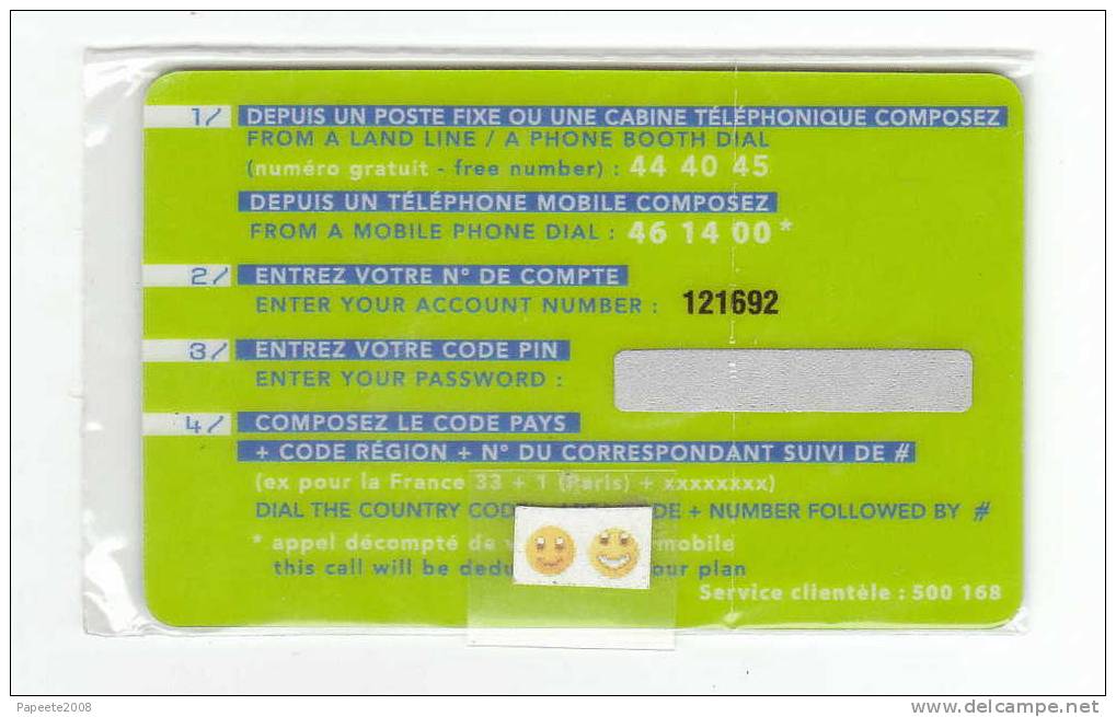 Polynésie / Tahiti - TOP CARD - Carte Prépayée / 1000 FCFP - NSB - Polynésie Française