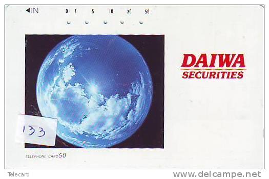 Télécarte Japon GLOBE (133) MAPPEMONDE * Telefonkarte Phonecard JAPAN * Erdkugel Globus - Espace