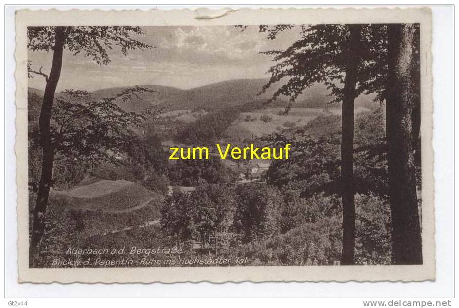 ( Bensheim- ) Auerbach, Blick Von Der Papentin-Ruhe Ins Hochstädter Tal - Bensheim