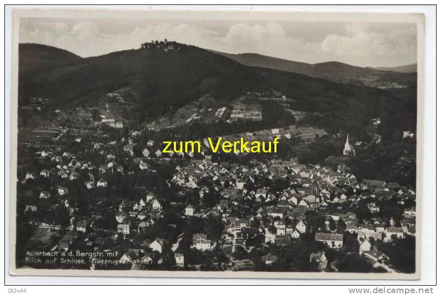 ( Bensheim- ) Auerbach, Blick Auf Schloss, Flugzeugaufnahme - Bensheim