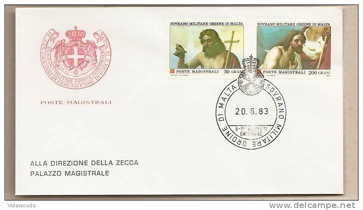 SMOM - Busta FDC: San Giovanni Battista - 1986 - Theologians