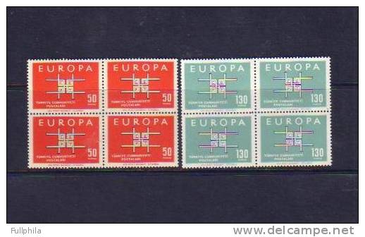 1963 TURKEY EUROPA CEPT BLOCK OF 4 MNH ** - 1963