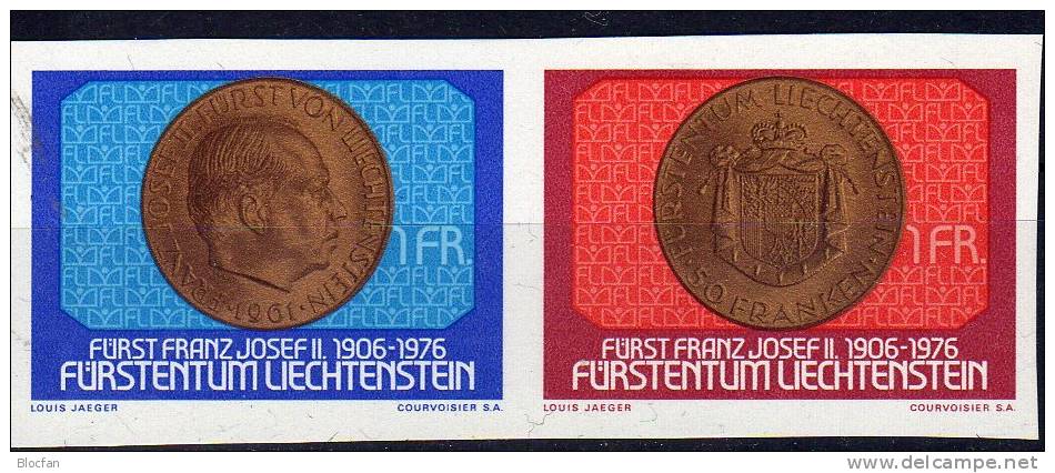 Fürst Franz Josef II.Liechtenstein 649/0,ZD+Block 10 ** 6€ Münzen Porträt Wappen Bloque Hb M/s Coins Sheet Bf Fürstentum - Monete
