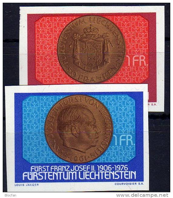 Fürst Franz Josef II.Liechtenstein 649/0,ZD+Block 10 ** 6€ Münzen Porträt Wappen Bloque Hb M/s Coins Sheet Bf Fürstentum - Monnaies