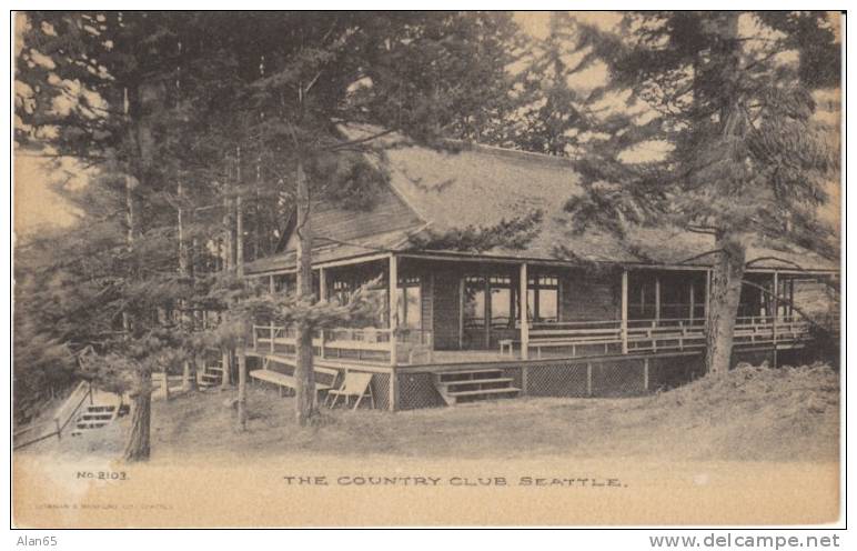 Seattle WA Country Club Building On C1910s Vintage Albertype Postcard - Seattle