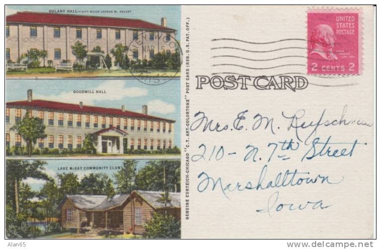 Piney Woods MS, Black Boarding School, On C1950s Vintage Curteich Linen Postcard, Laurence C. Jones - Black Americana