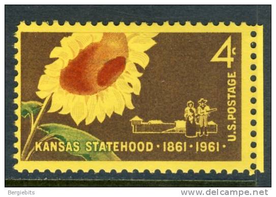 1961 United States 4 Cents " Kansas Statehood Issue " VF MNH - Unused Stamps