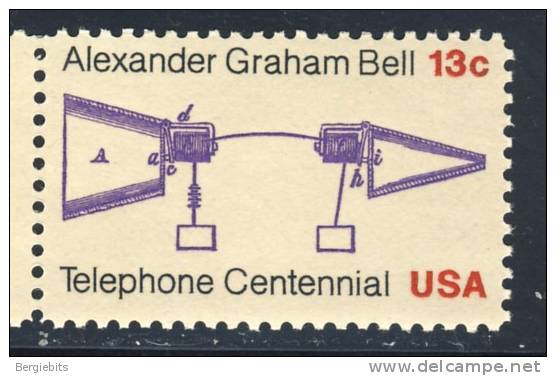 1976 United States 13 Cents " Telephone Centenary   Issue " VF MH - Unused Stamps