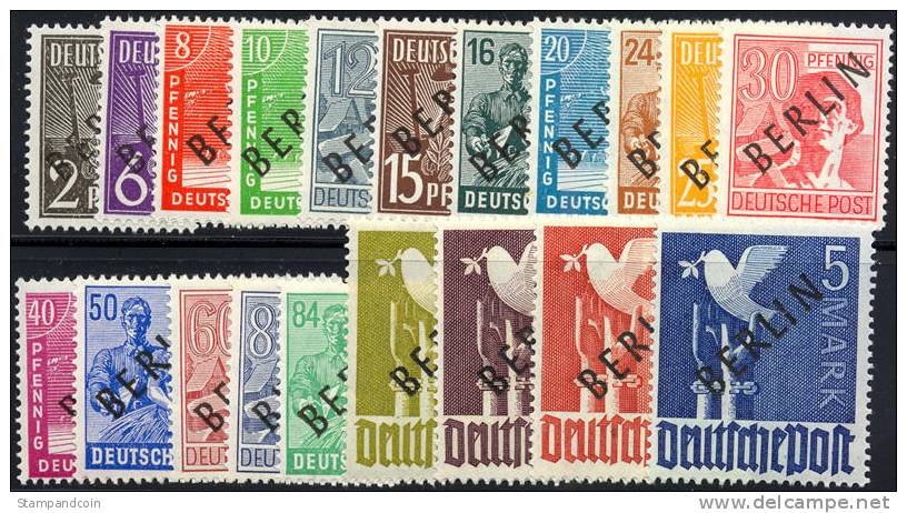 Germany Berlin 9N1-20 Mint Hinged Set From 1948 - Unused Stamps