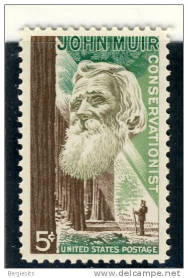 1964 United States 5 Cents " John Muir  Issue " VF MNH - Unused Stamps
