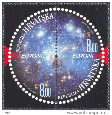 ASTRONOMIE - Europa ( Croatie - 2.v MNH** ) Astronomy Astronomia Sterrenkunde Hubble Telescope Astronomical Observatory - Astronomie