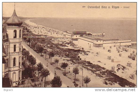 AK Ostseebad Binz A. Rügen Strand Gelaufen 17.7.11 Bpst Putbus-Göhren - Rügen