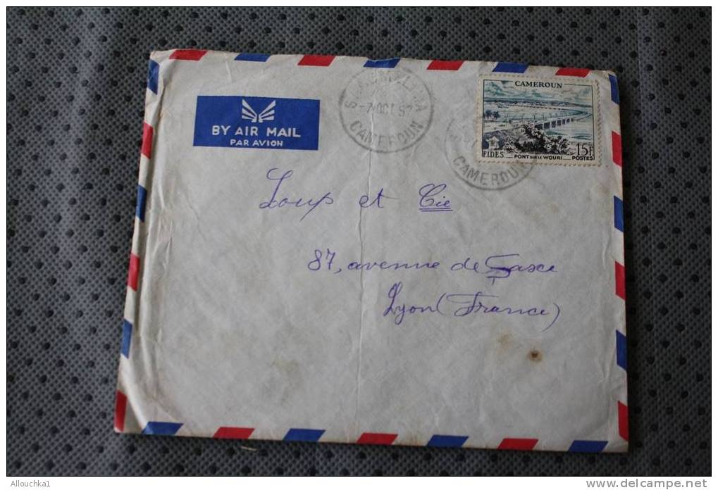 DSCHANG CAMEROUN EX COLONIE FRANCAISE MARCOPHILIE  ENVELOPPE LETTRE AVION AFF TIMBRE SEUL - Cartas & Documentos