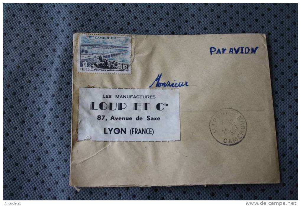 MARONA  CAMEROUN EX COLONIE FRANCAISE MARCOPHILIE  ENVELOPPE LETTRE AVION AFF TIMBRE SEUL - Covers & Documents