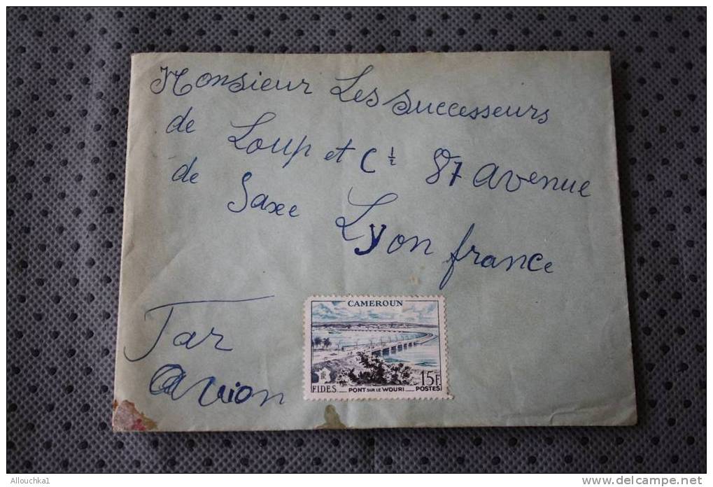 CAMEROUN EX COLONIE FRANCAISE MARCOPHILIE  ENVELOPPE LETTRE AVION AFF TIMBRE SEUL - Cartas & Documentos